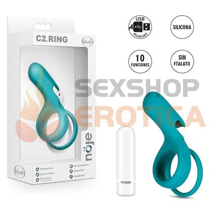 Anillo con vibrador estimulador y agarre de testiculos